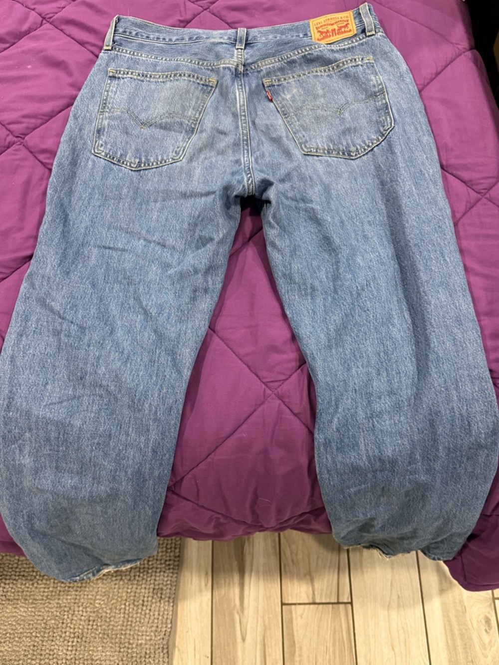 Levi's Low Pro Straight Light Blue Denim Five-Pocket Jeans with Red Tab